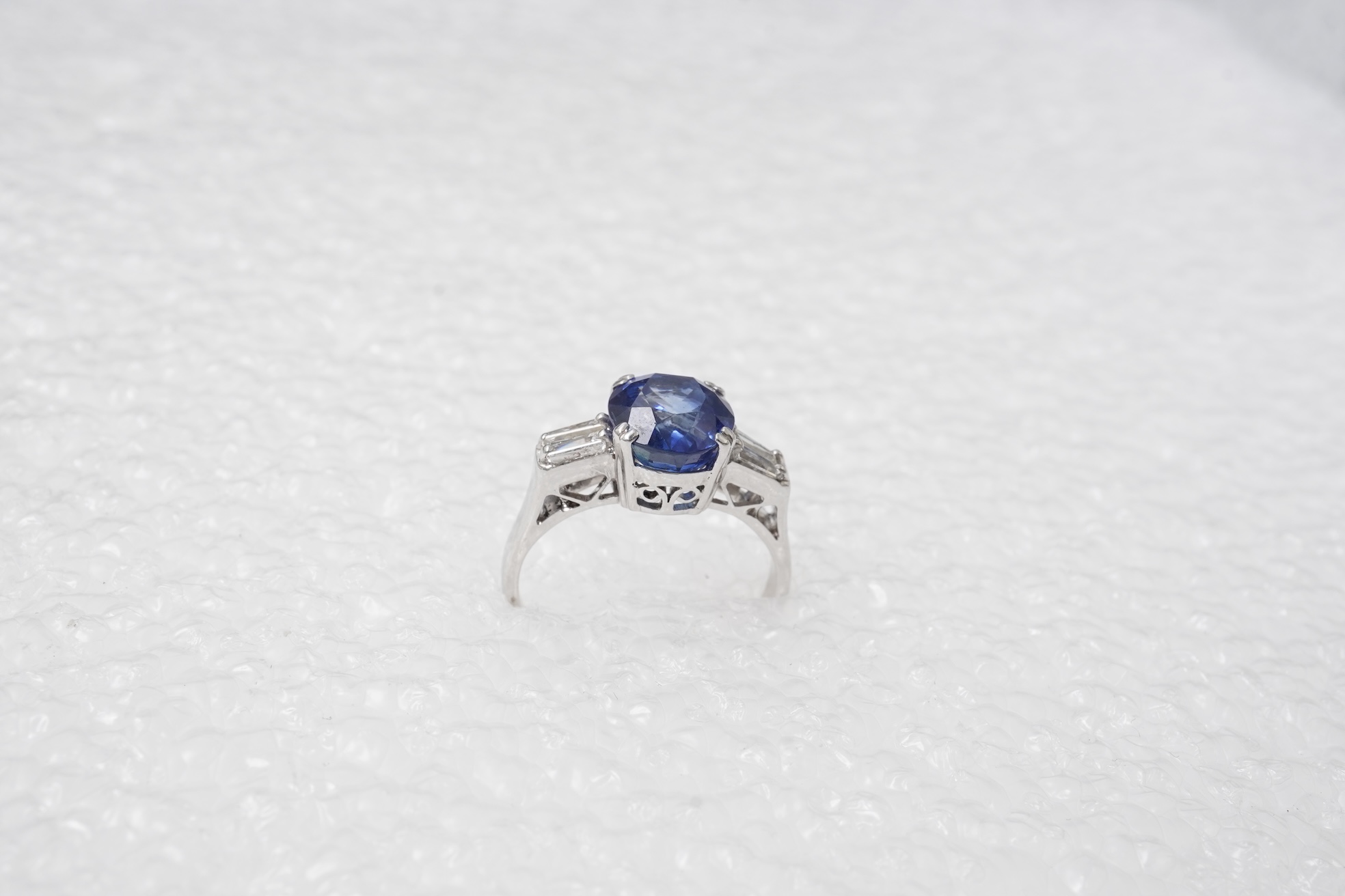 A sapphire and diamond ring